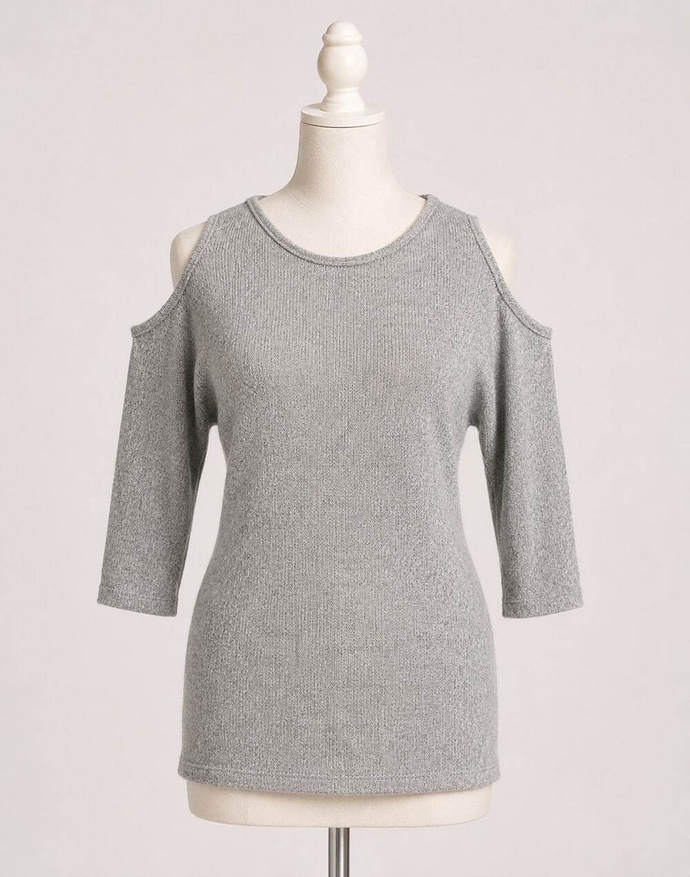 Bar III | Cold Shoulder Long Top Silver Sparkle XS